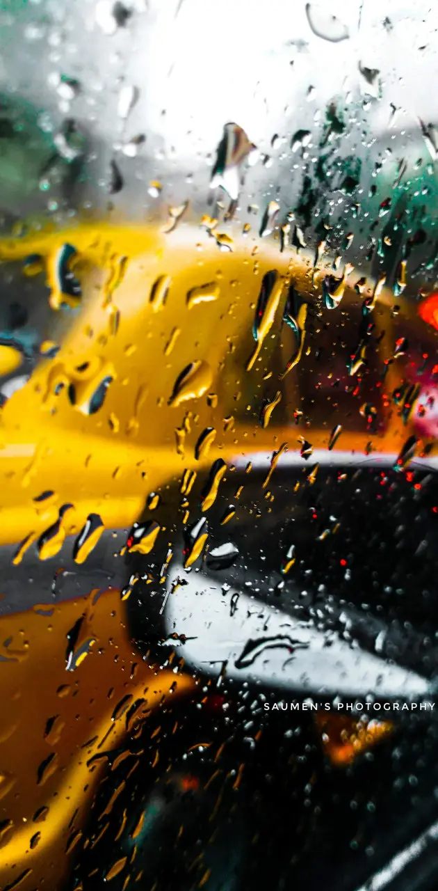 Raining on taxi