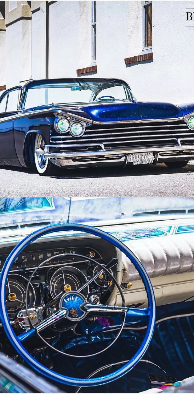 Classic car blue