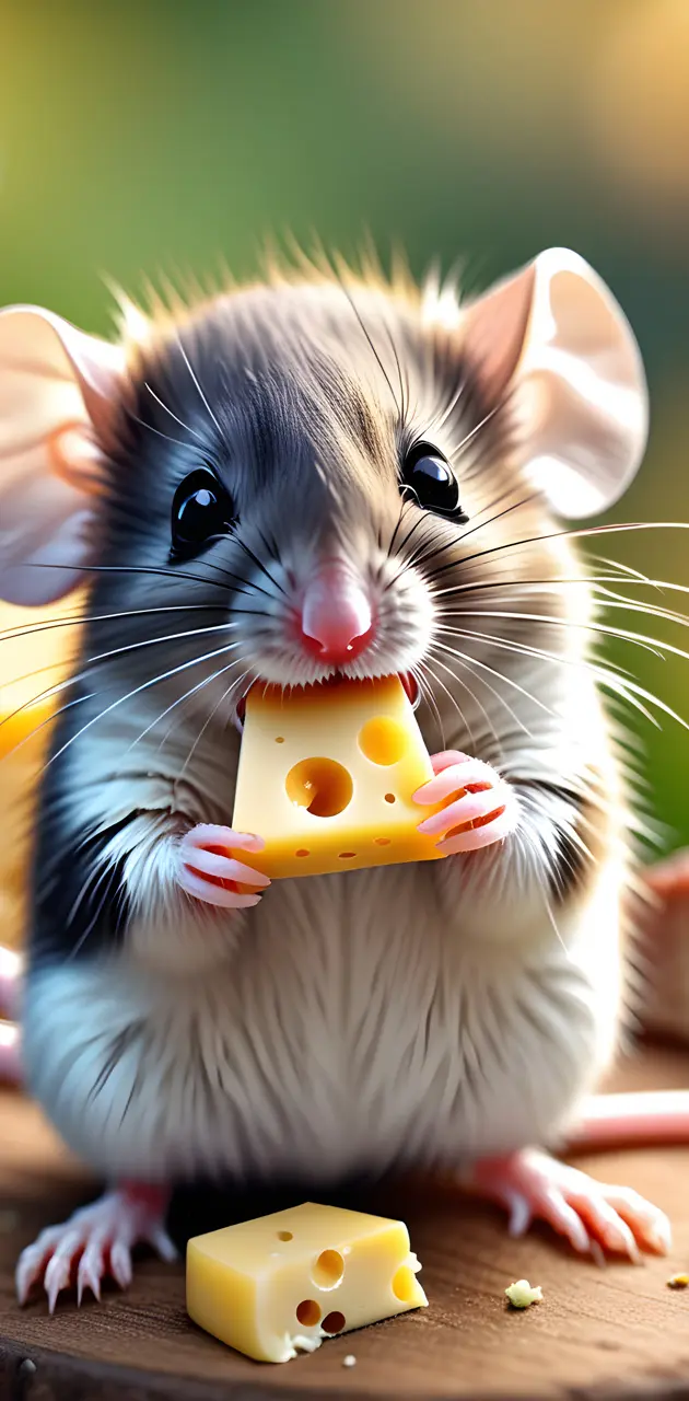 mousey eating cheese