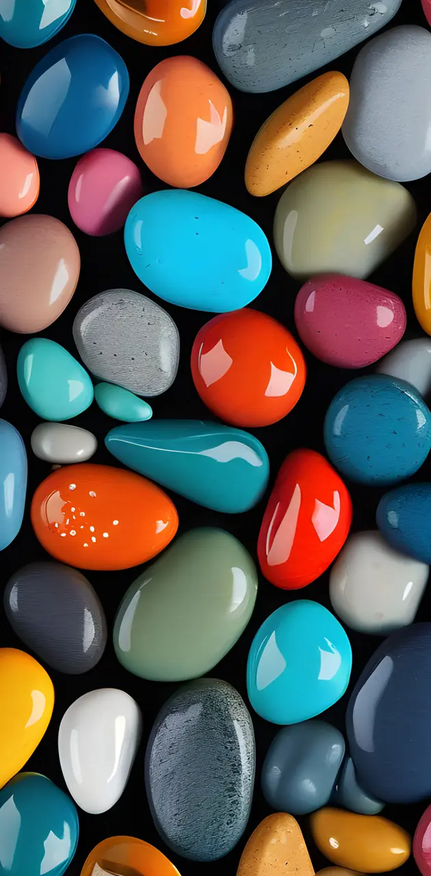Color pebble in water drop