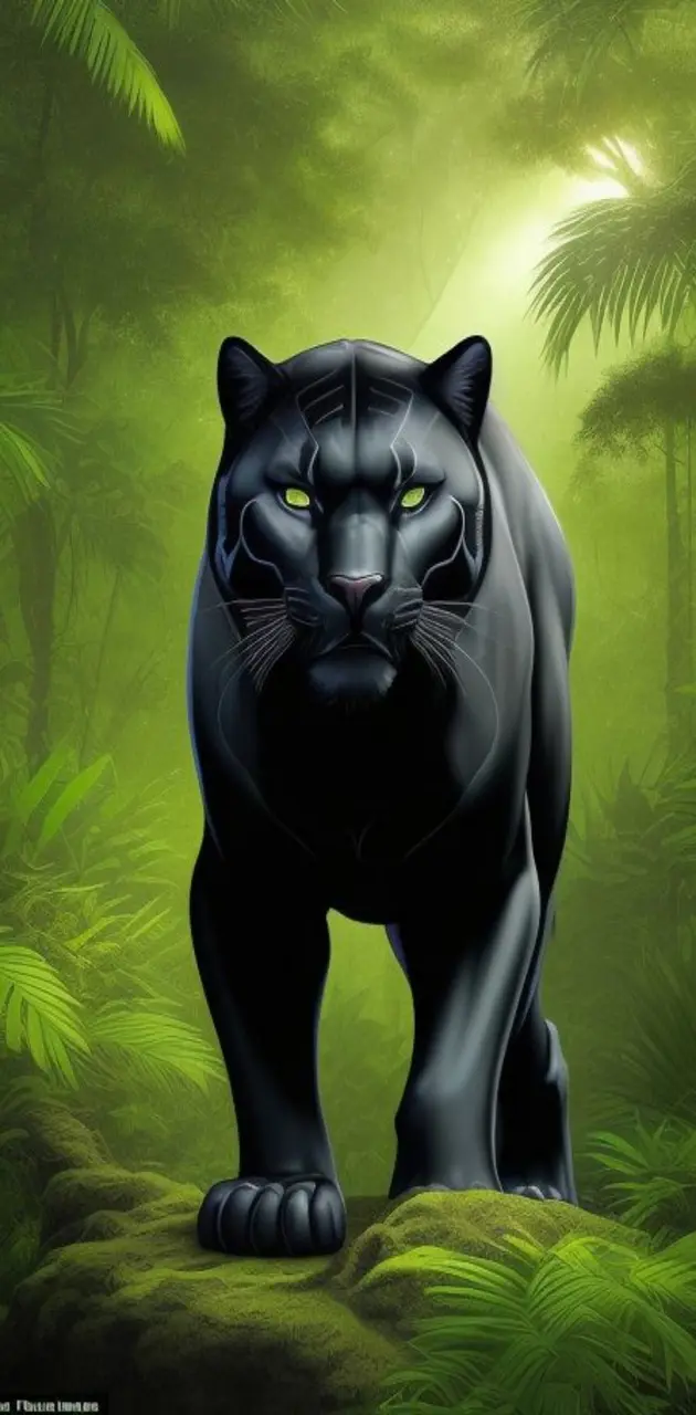 Powerful black leopard 