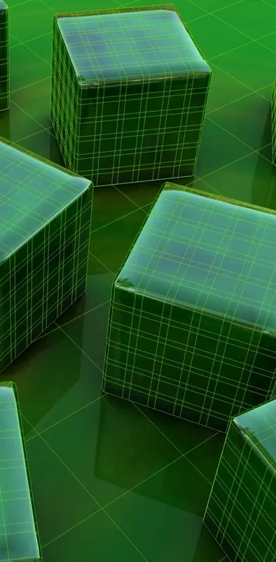 Green 3d Cubes