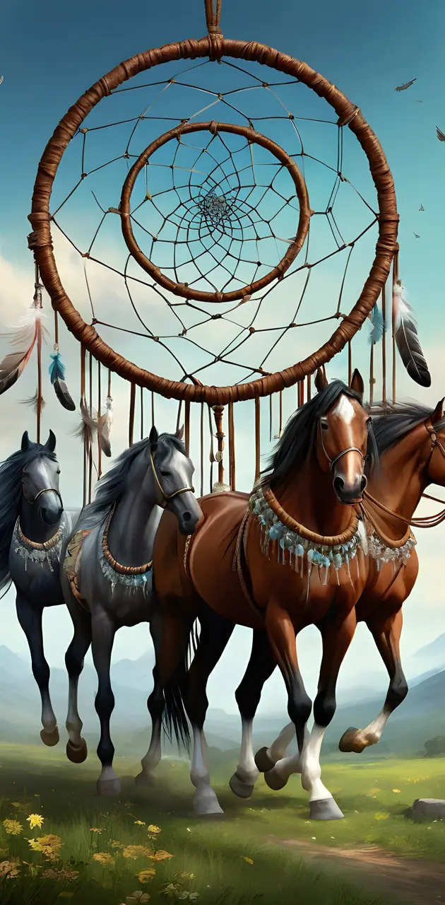 horses with a hoop
