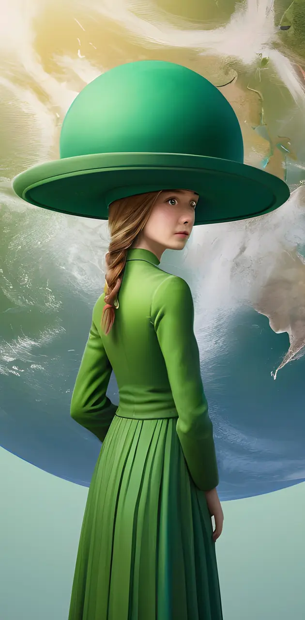 green hat girl