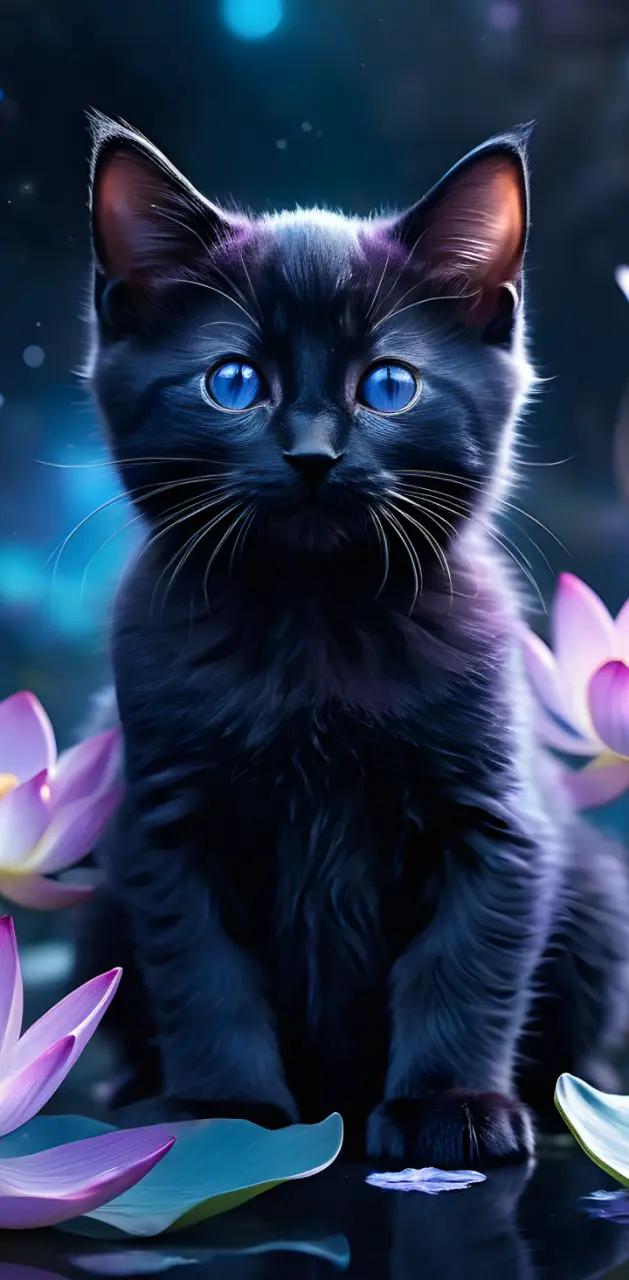 Mystical lotus cat