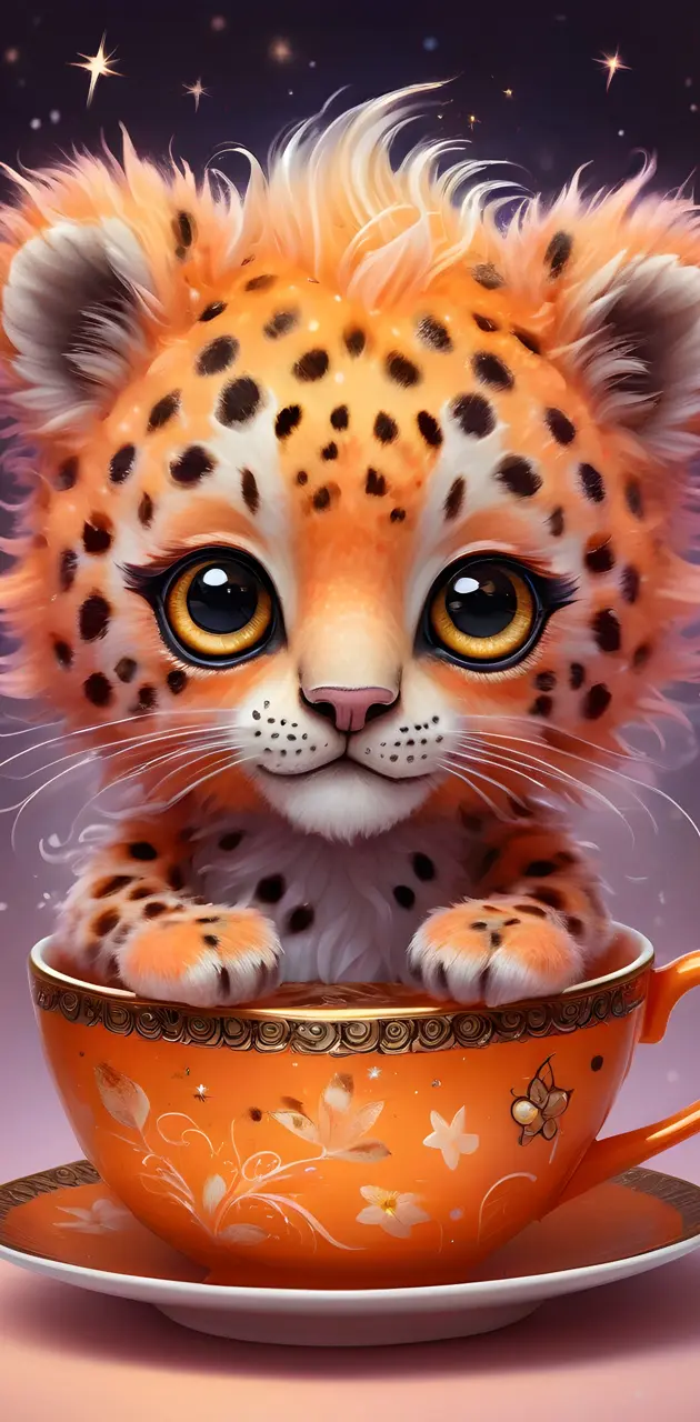 leopard in a cup