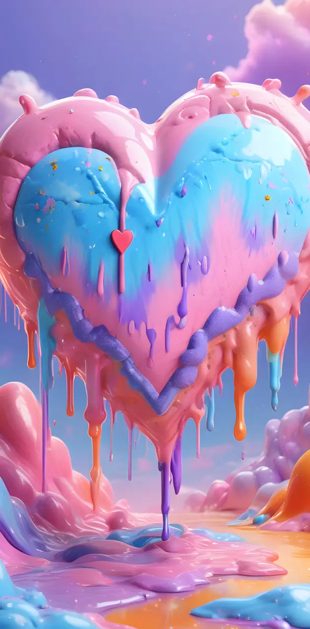 Drippy ice cream heart