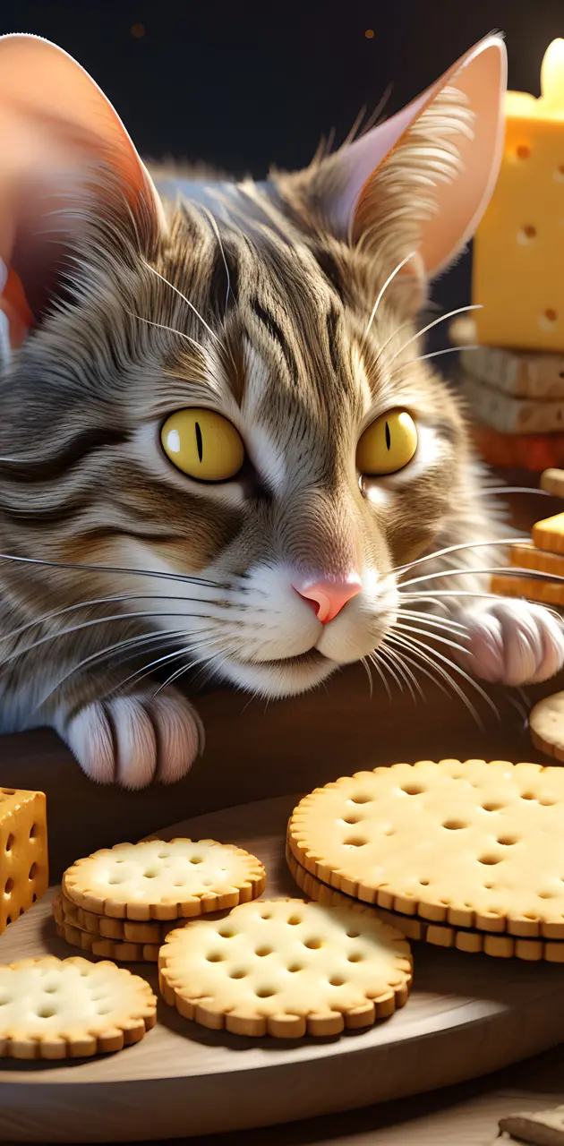 Mouse with Cheese & Crackers