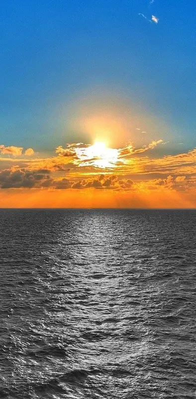 Sunset over Grey sea