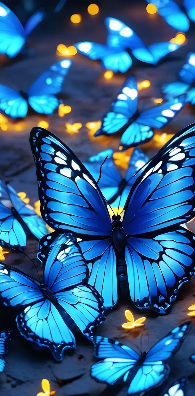 neon blue butterfly's