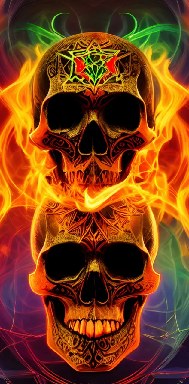 Skull on fire 