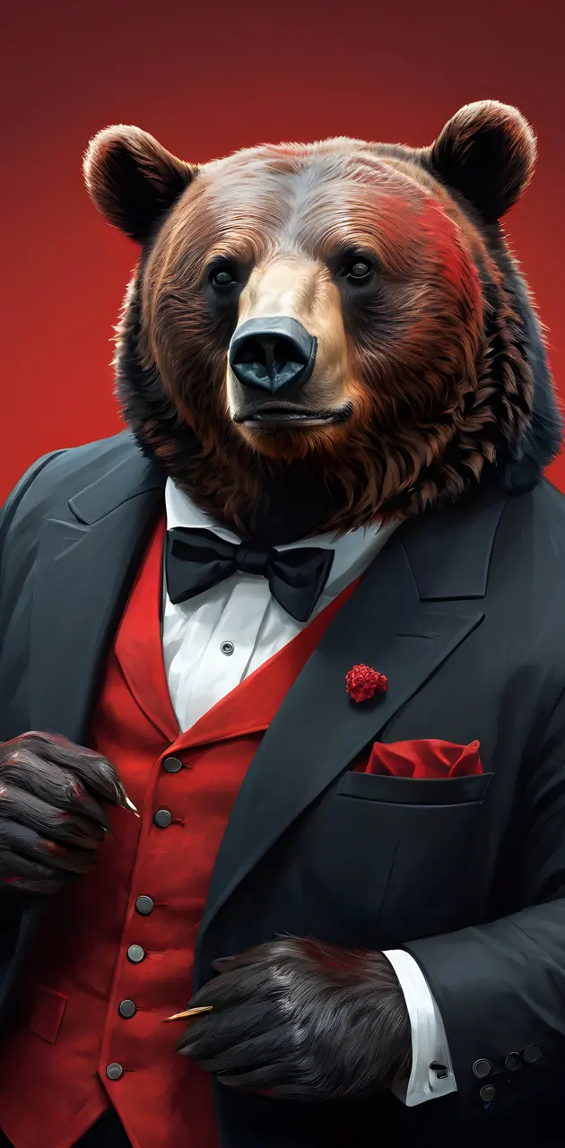 Bear in suit