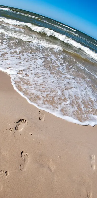 Footstep On Beach