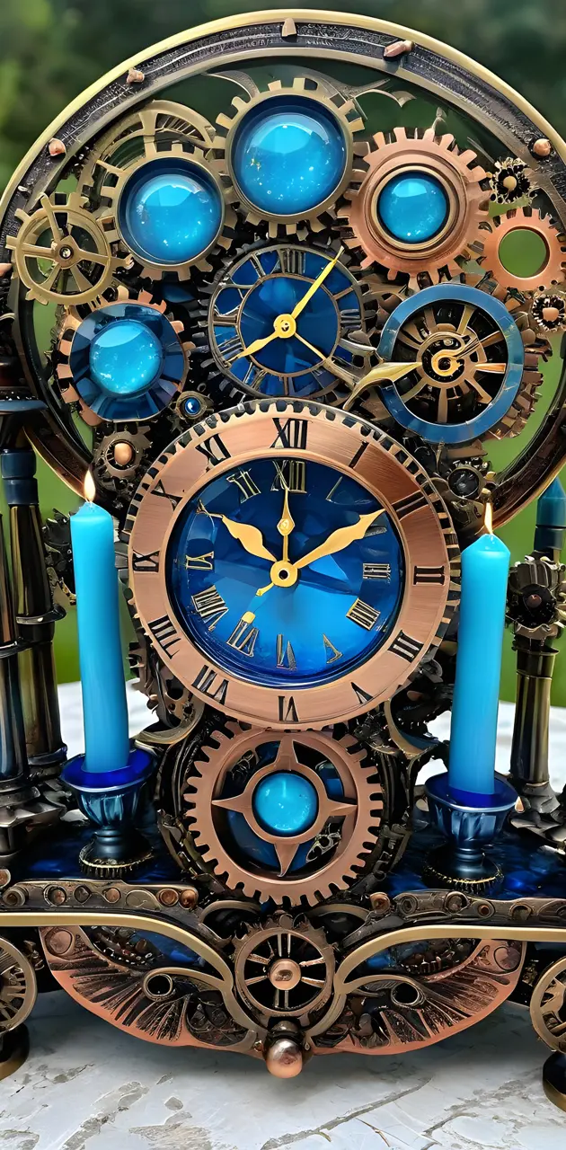 clock with crystals