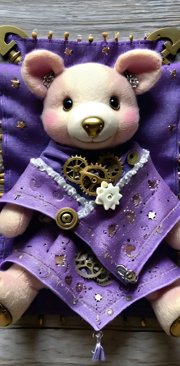 a teddy bear wearing a dress