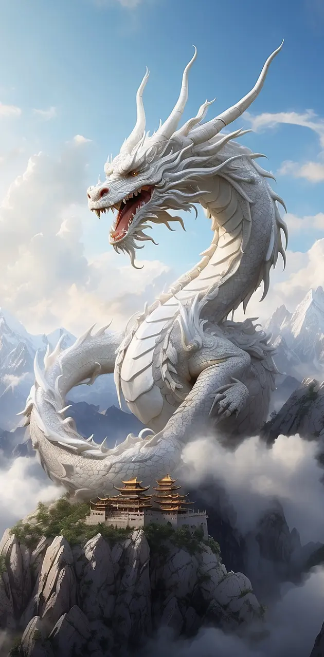 white Asian dragon