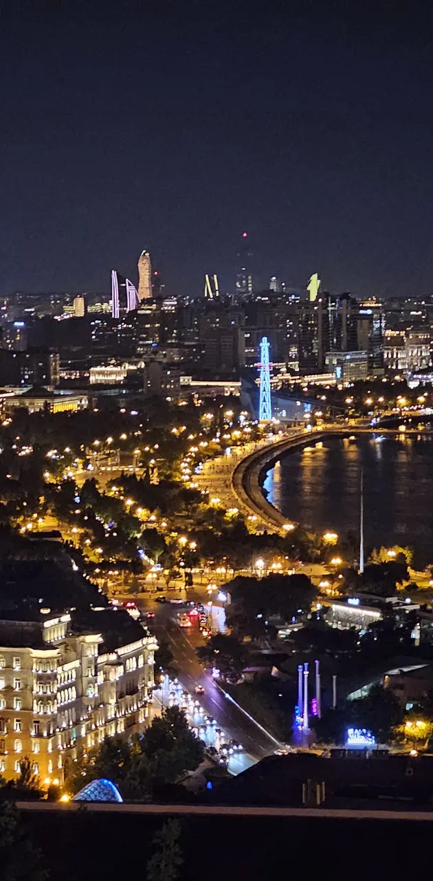 Baku City Night panora