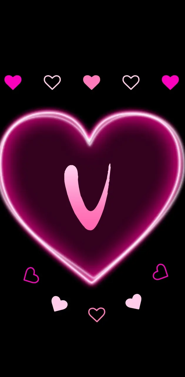 v alphabet wallpaper in heart