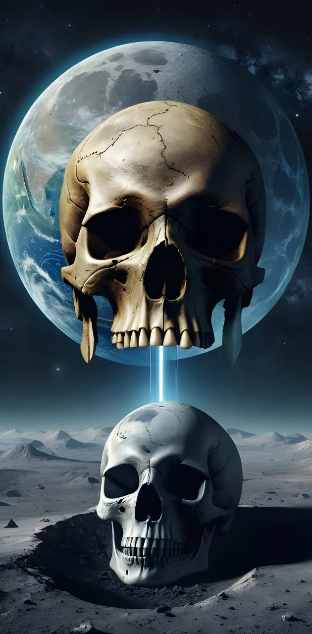 a pair of skulls in the sky