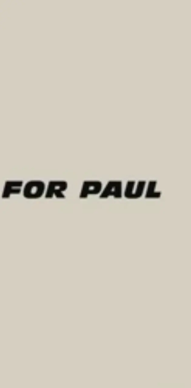 FOR PAUL