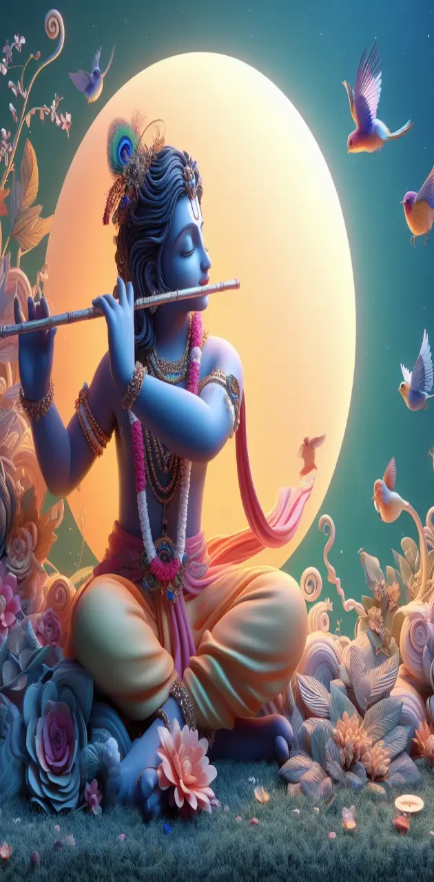 Krishna play bansuri 