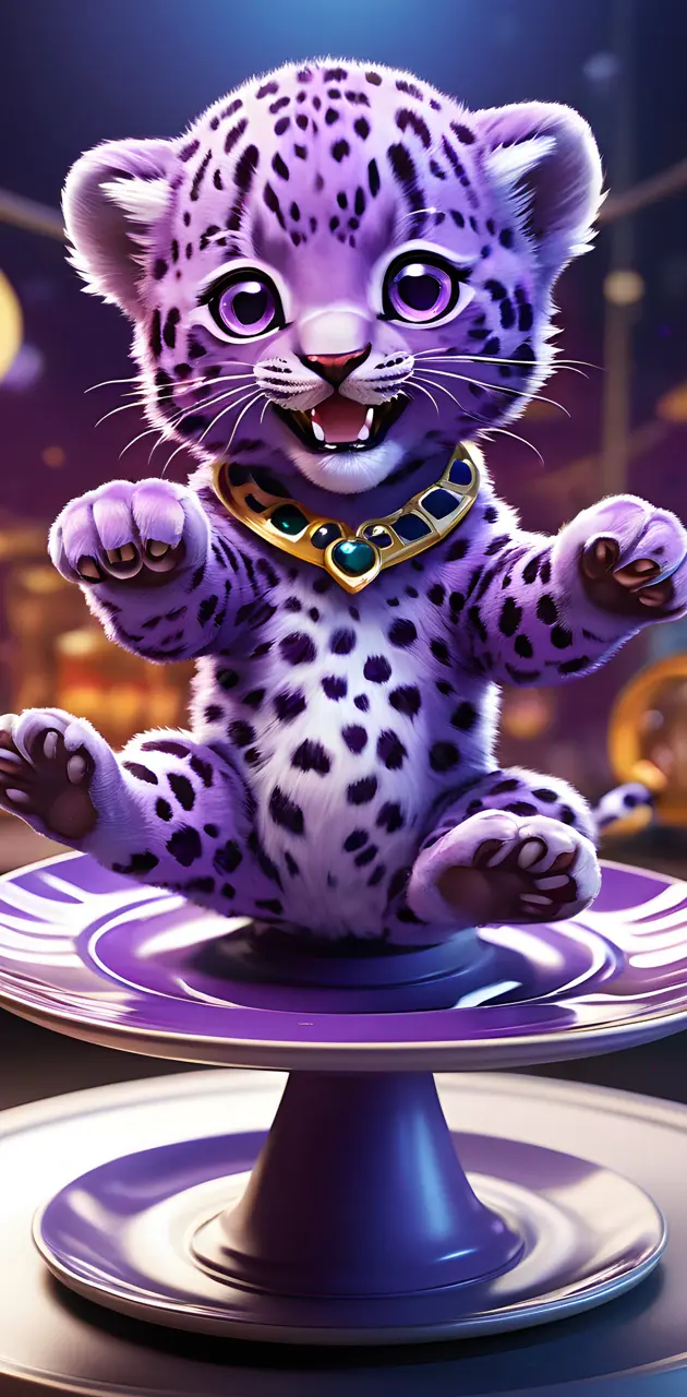 Dancing baby leopard
