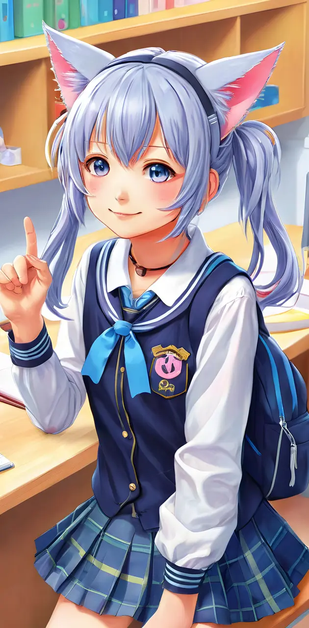 Kawaii Neko School Girl