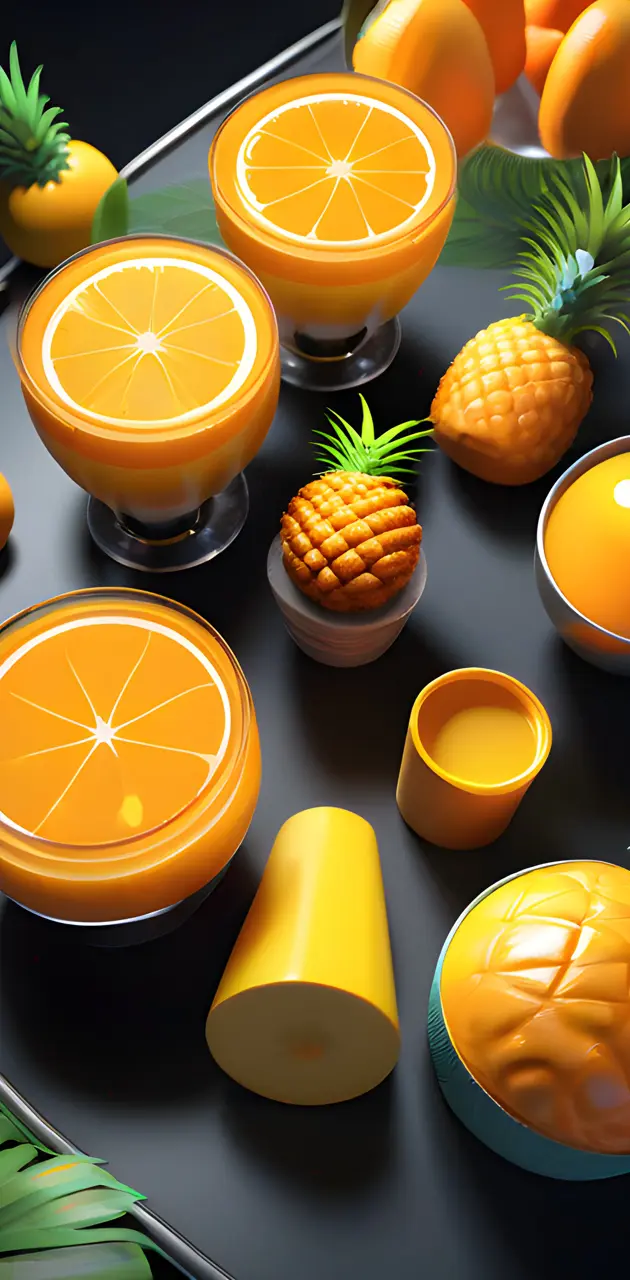 pineapple juice, Orange juice