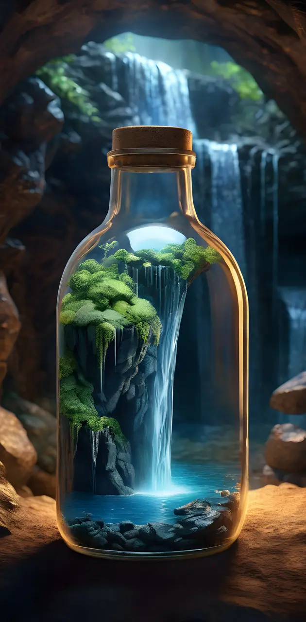 waterfall in a bottle