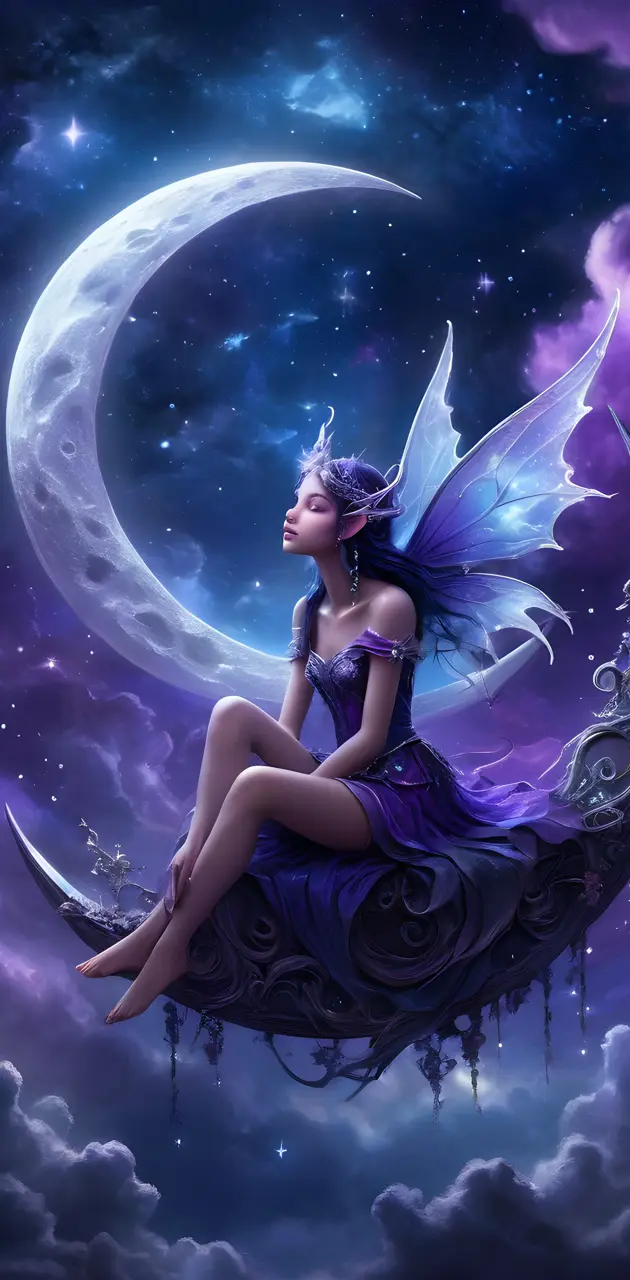 Dark fairy on her moon