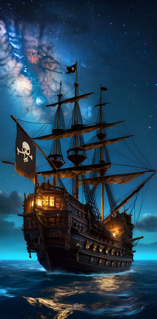 Pirate Galleon with the Milky Way Above