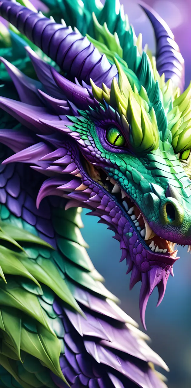 a green and purple lizard