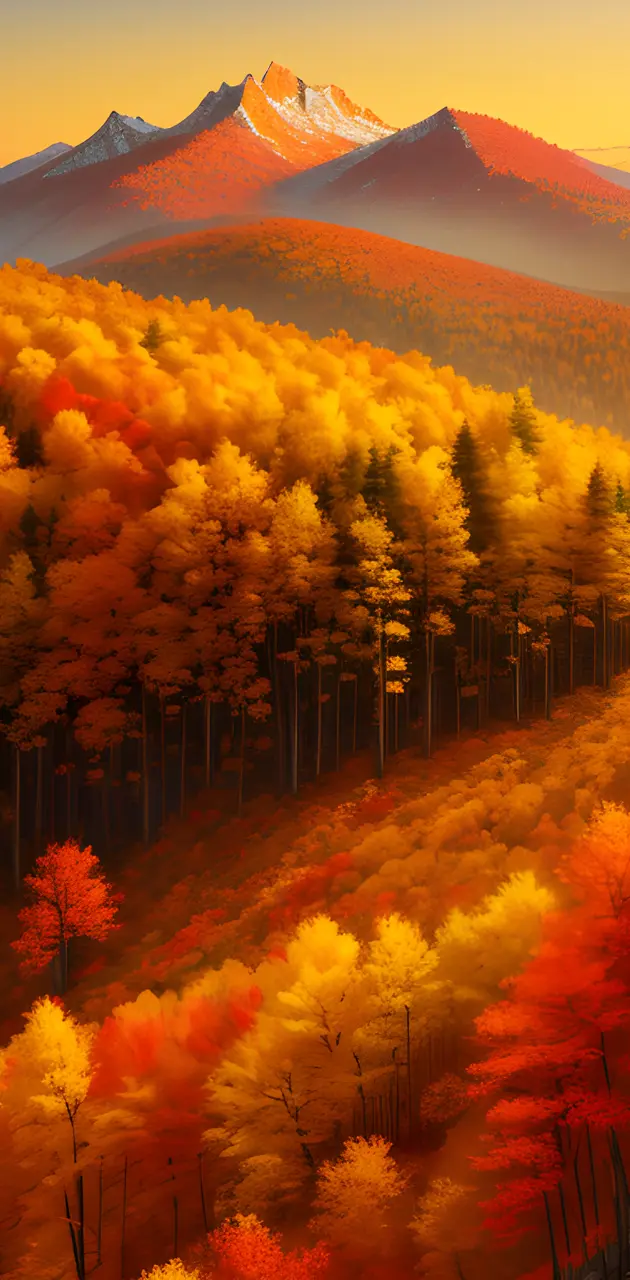 the fall mountainside,