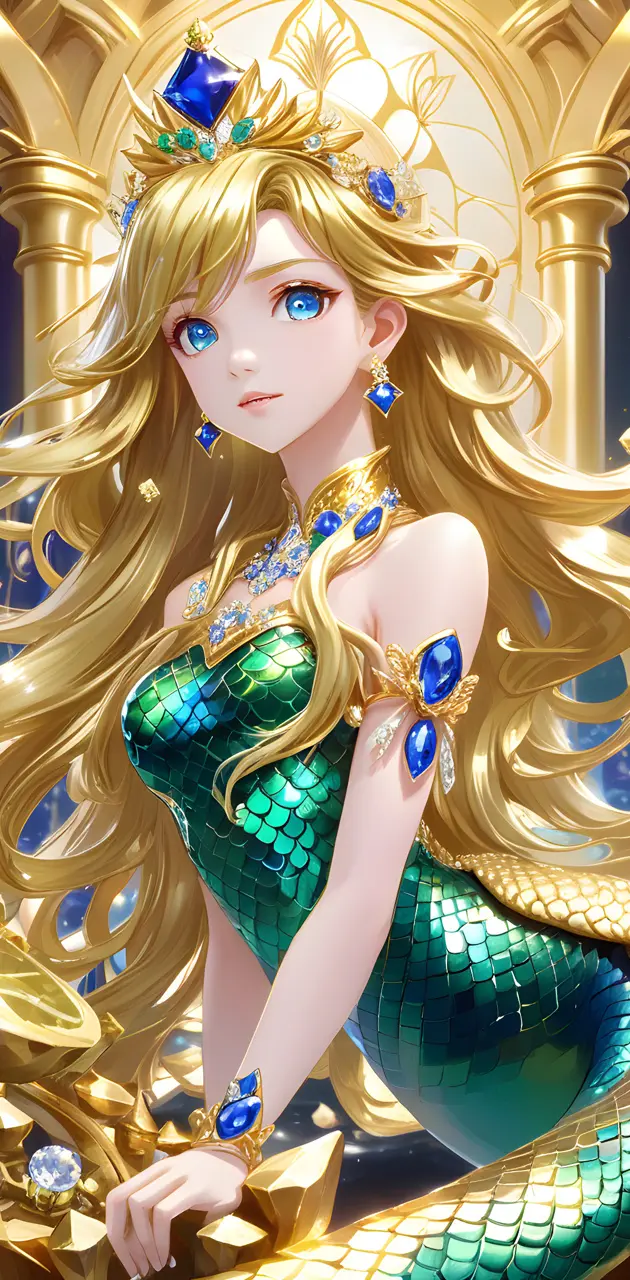 a blonde mermaid