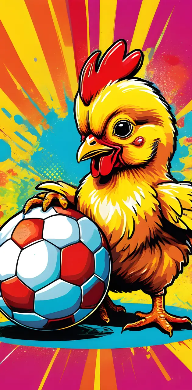 chicken playing football