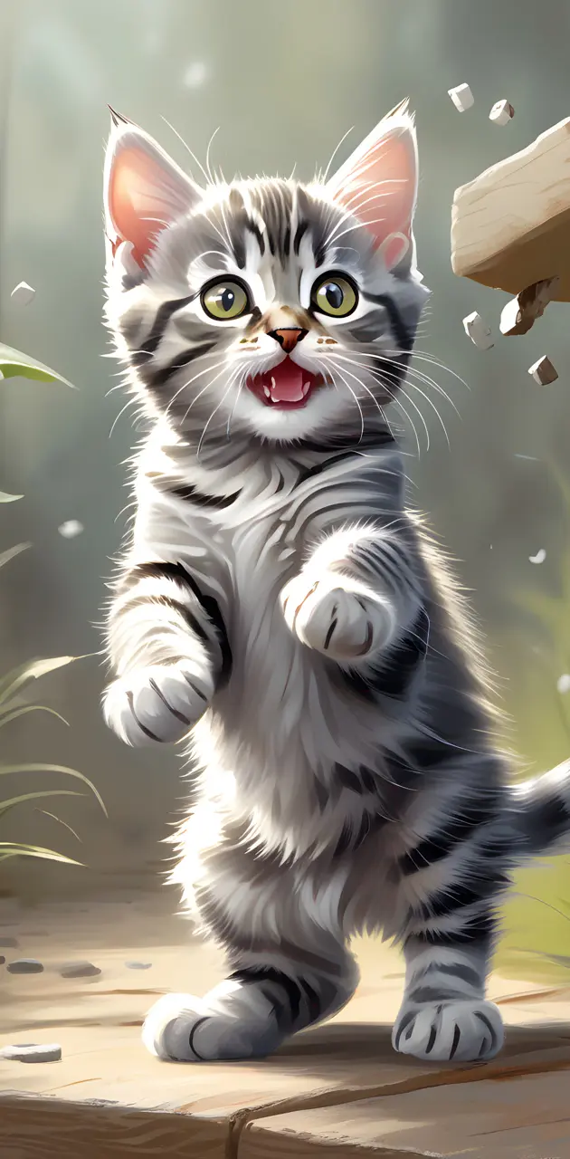 adorable kitten playing