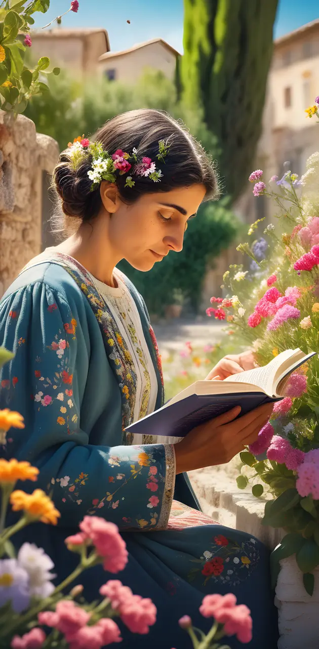 Sicilian woman reading