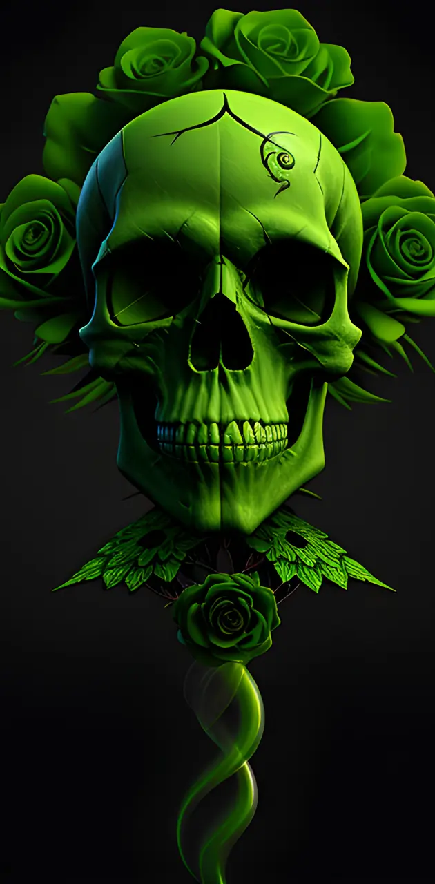 skull of roses