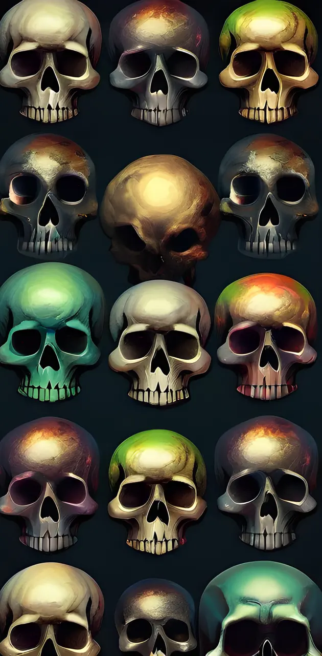 dark colorful skulls