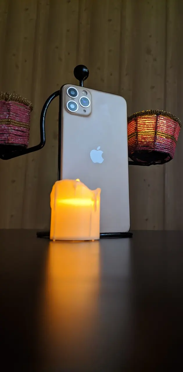 Iphone with candle