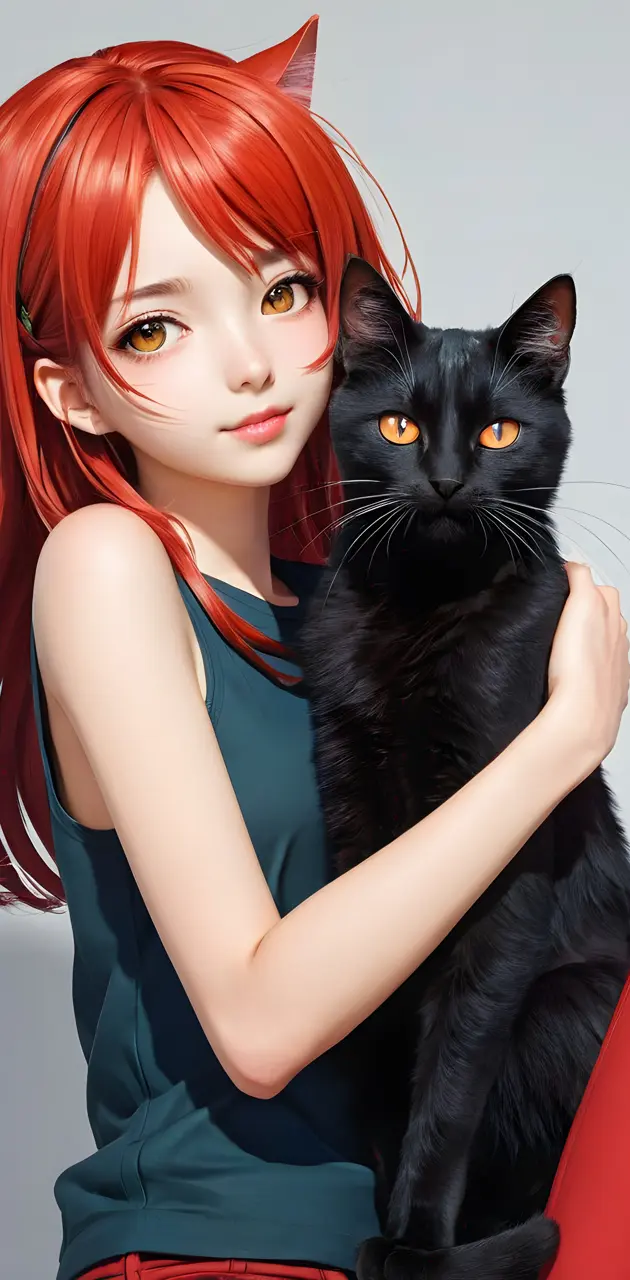 Girl with cat