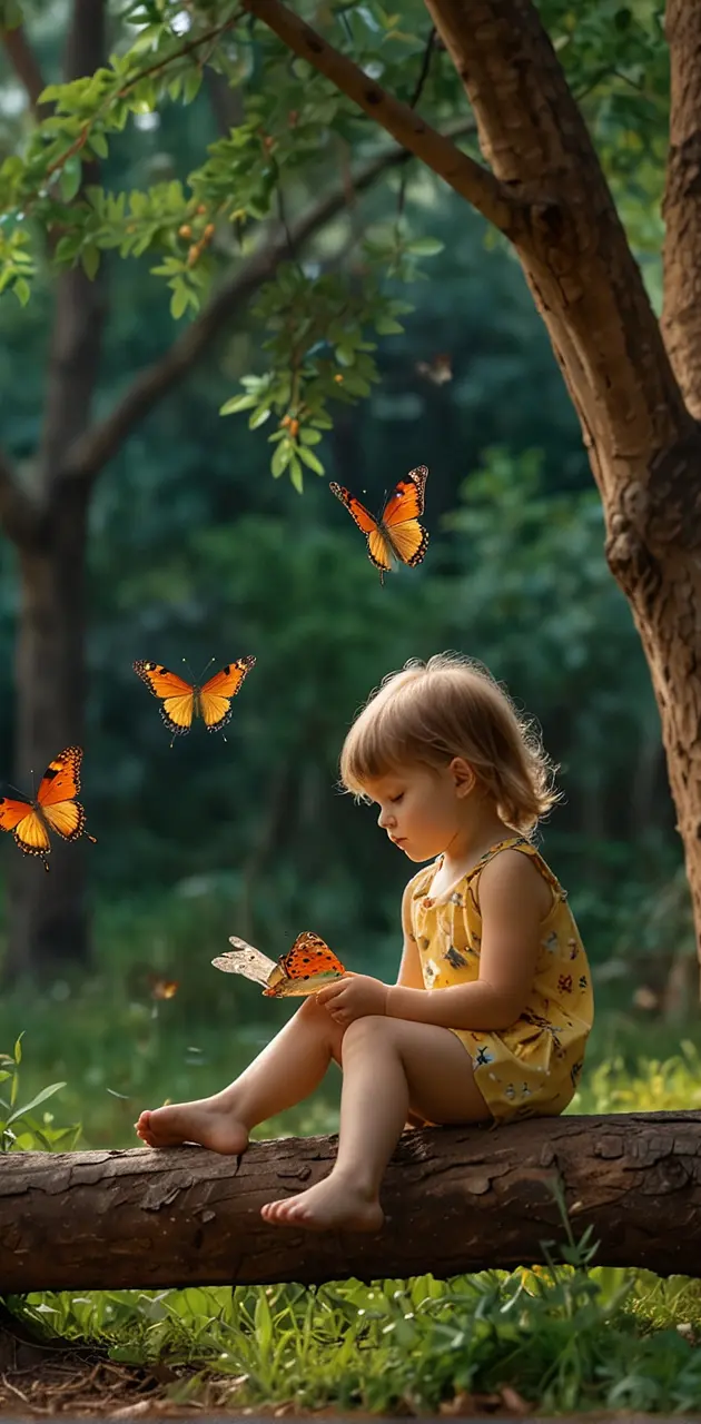 Butterfly and a child