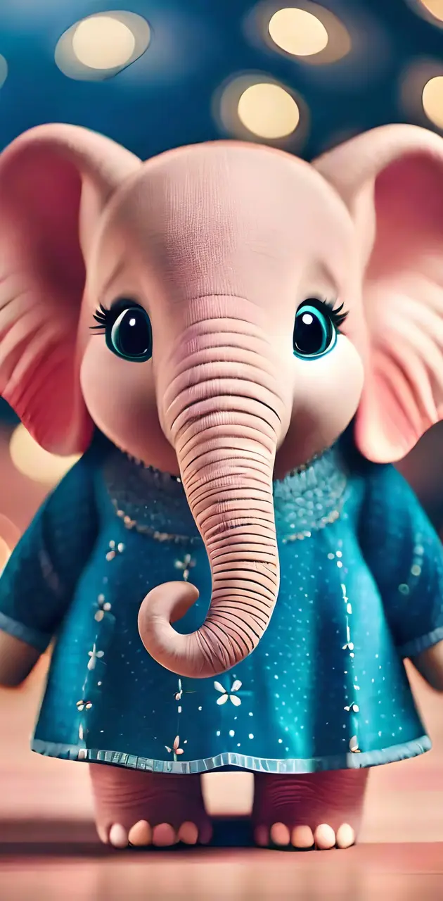 Cute baby pink elephan