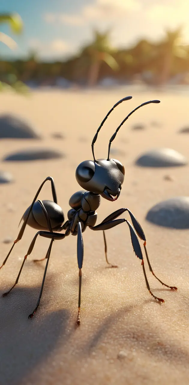 cute ant sand beach