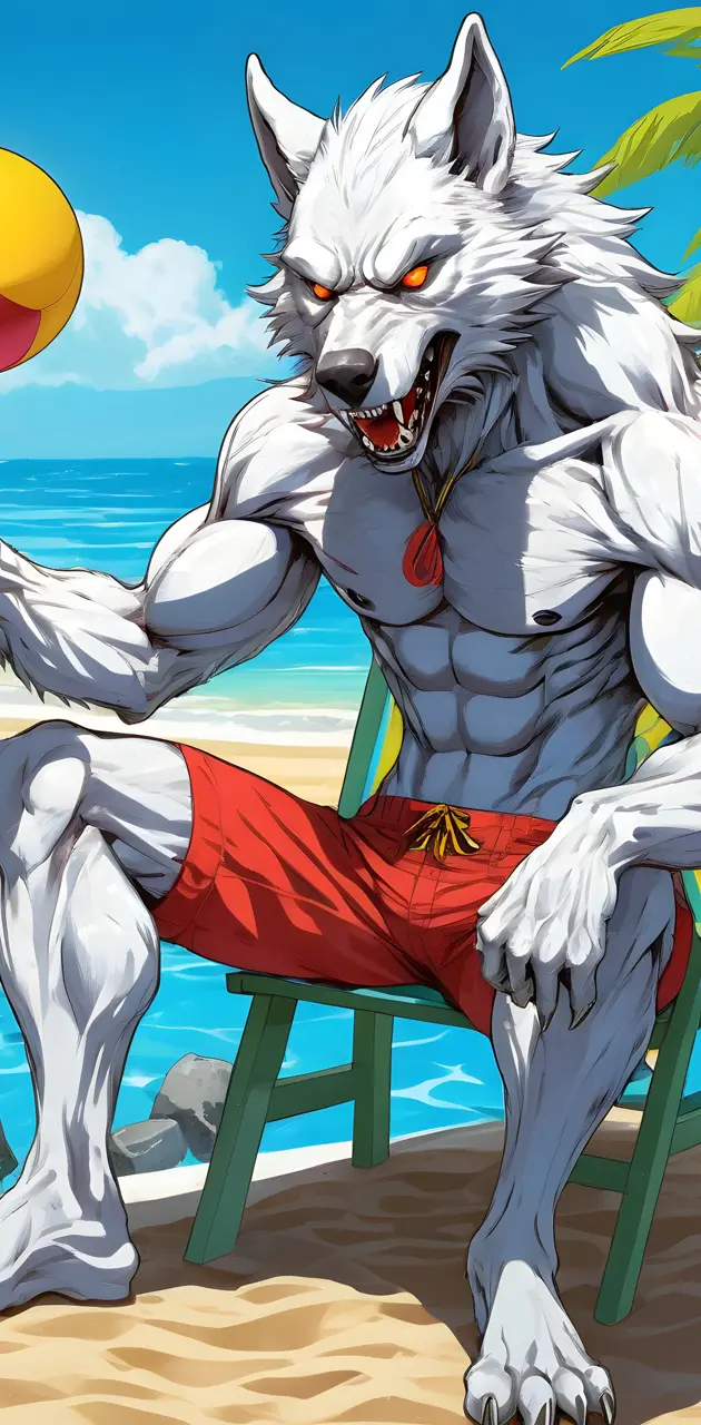 anime beach werewolf