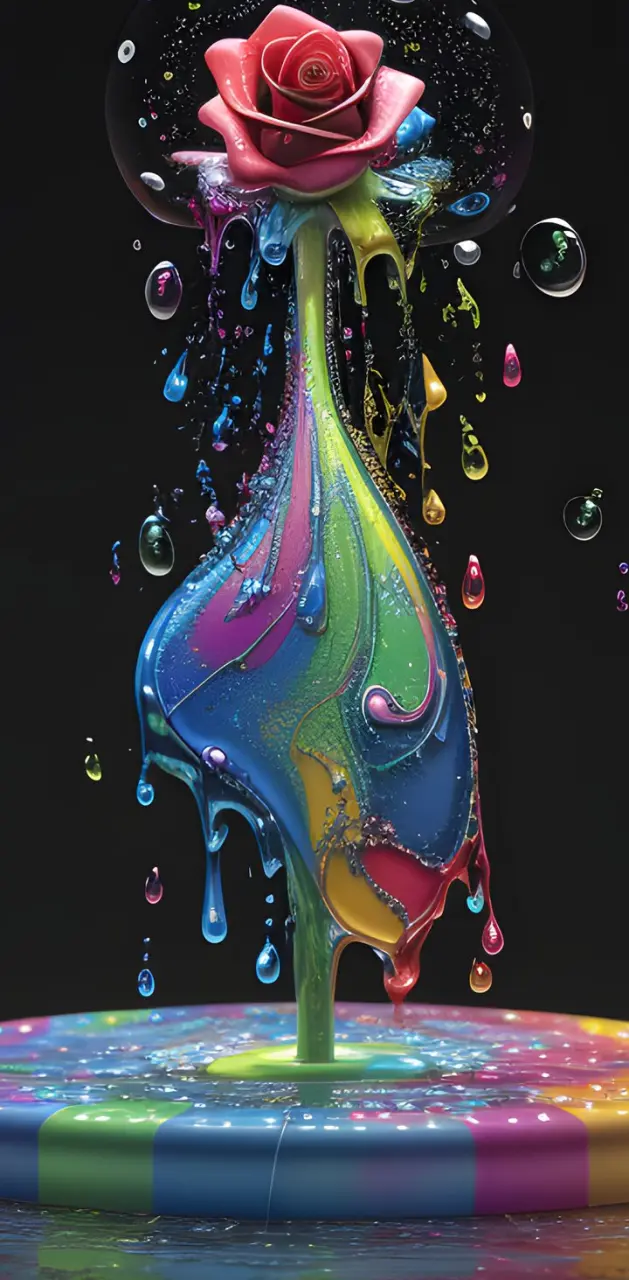 Colorful Dripping rose