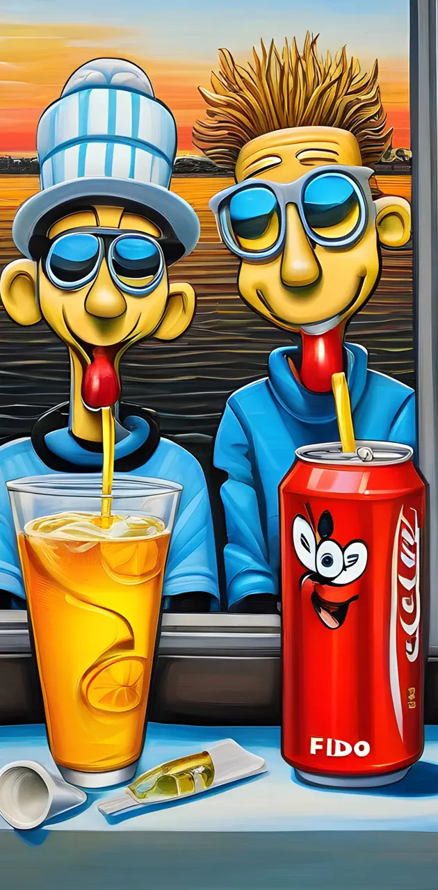cartoon, cold drinks, colourful