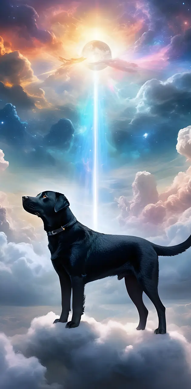 black Labrador Retriever in Heaven