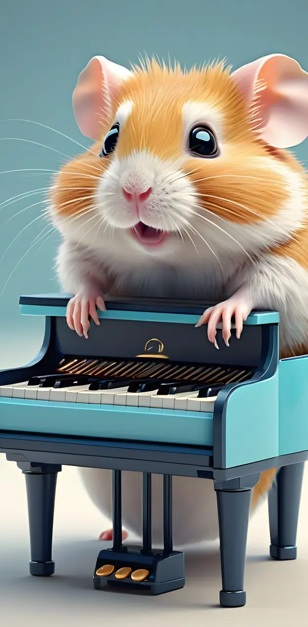 hamster on a piano