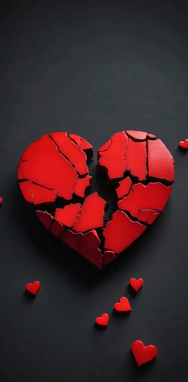 Broken red heart